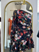 Load image into Gallery viewer, Lola One Shoulder Black Floral Dress