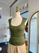Load image into Gallery viewer, Hailey Fog, Olive, Slate Blue, Black Square Neck Wide Sholder Sleeveless Top