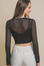Load image into Gallery viewer, Kim Black Open Knit Long Sleeve Cardigan Top