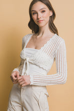 Load image into Gallery viewer, Appolonia Crotchet Long Sleeve Tie Up Cardigan