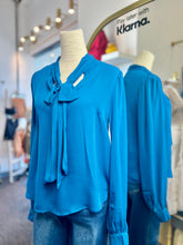 Load image into Gallery viewer, Pearl Long Sleeve Tie Front Blouse