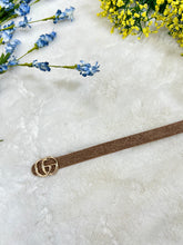 Load image into Gallery viewer, Geremia Light Brown, Brown or Blue Denim GG Design Thin Belt