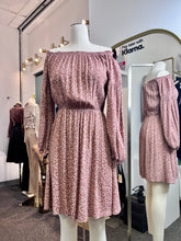 Load image into Gallery viewer, Vianney Darling Blush Sugar Honey/Rose Floral Print Off-the-Shoulder Dress