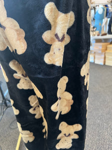Sophie Teddy Bear Print Black Pajama Pants