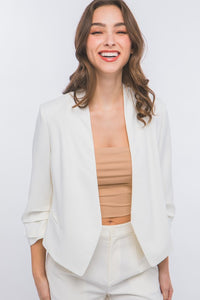 ARIA WHITE, PEACH, or BEIGE CROPPED BLAZER