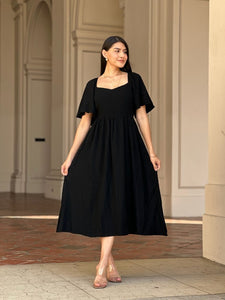 Starlene Back Bow Flutter Sleeve Dress