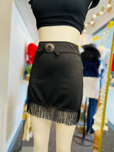 Load image into Gallery viewer, Gabriella Black Short Western Skirt Silver Detail Waist