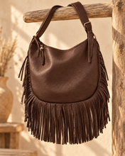 Load image into Gallery viewer, The outlaw Rose fringe crossbody