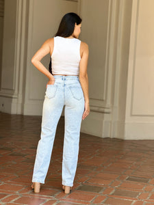 Lianna Light Wash Wide Leg Stretchy Denim