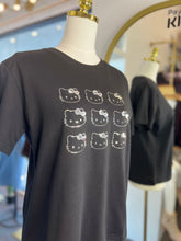 Load image into Gallery viewer, Kitty Foil Print Round Neck Soft Stretchy Tee