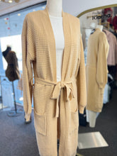 Load image into Gallery viewer, Hayven Mustard Self Tie Long Cardigan