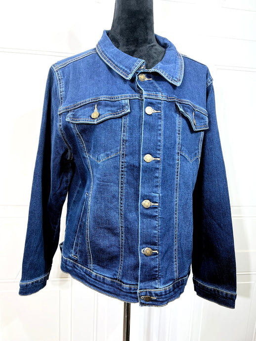 Brigitta Medium Wash Plus Size Denim Jacket