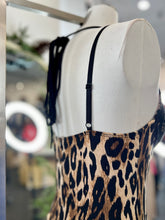 Load image into Gallery viewer, Pamela Stretchy Lace Up Animal Print Midi Dress