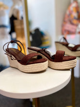 Load image into Gallery viewer, KATTIE Dark Brown Suede Platform Heels