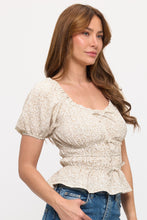 Load image into Gallery viewer, Brianna Floral Print Short Puff Sleeve Top