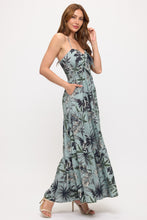 Load image into Gallery viewer, Kendra Tropical Print Flowy Maxi Halter Strap Dress