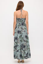 Load image into Gallery viewer, Kendra Tropical Print Flowy Maxi Halter Strap Dress