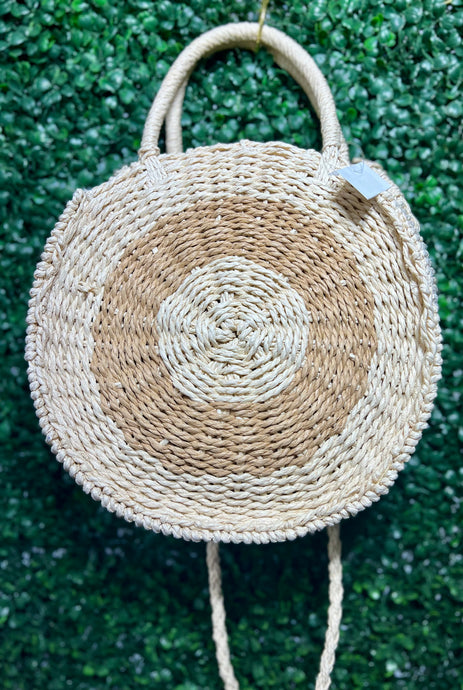 Kristie Natural Redond Straw Crossbody Bag