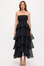 Load image into Gallery viewer, Savannah Strapless Smoked Bodice Tiered Maxi Dress