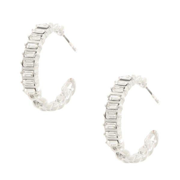 Silver or Gold C Hoop Post Back Earrings