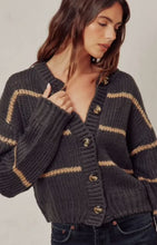 Load image into Gallery viewer, Itza Fluffy striped button-down cardigan