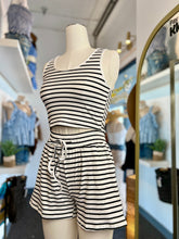 Load image into Gallery viewer, Miranda Top and Short White and Black Striped Set