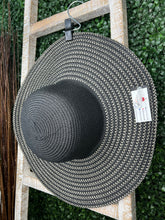 Load image into Gallery viewer, Tina Black/White Embroided Straw Hat