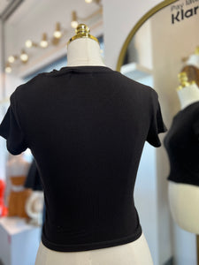 Janessa Black or Heather Grey Round Neck Tee