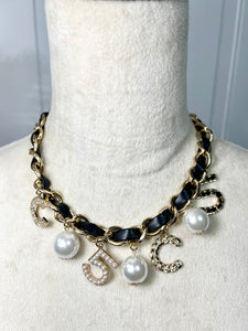 Grace White or Black Gold Tone Chocker Necklaces