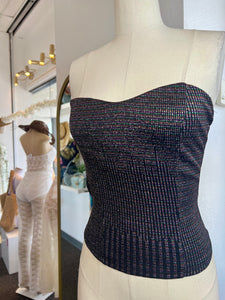 Clearance* Savy Multi Color Shimmer Cropped Tube Top