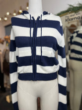 Load image into Gallery viewer, Kiara Striped Zip Up Sweater