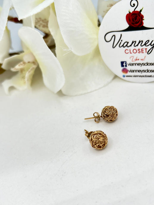 Viviann Gold Stud Post Back Earrings