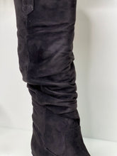 Load image into Gallery viewer, Sophie Black Suede Western Chunky Boot