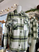 Load image into Gallery viewer, Olivia Olive Oversized Plaid Flannel jacket