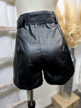 Load image into Gallery viewer, Gianna Black or Caramel Gold Buckle Pu Leather Shorts