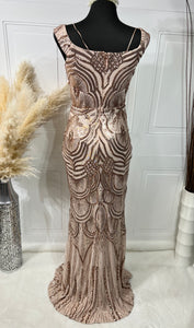 Sierra Rose Gold Evening Dress