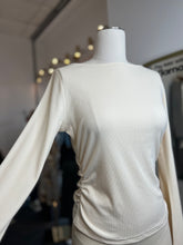 Load image into Gallery viewer, Emily Ivory Boat Neck Long Sleeve Ribbed Top