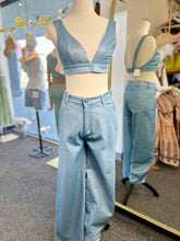 Load image into Gallery viewer, Daniah 2 Piece Light Blue Sparkly Denim Set