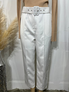 Allyson Green or White Front Self Cover Button Trousers