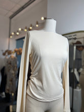 Load image into Gallery viewer, Emily Ivory Boat Neck Long Sleeve Ribbed Top