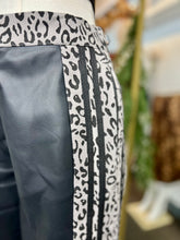Load image into Gallery viewer, Denisse Charcoal Gray PU Leather/Animal Print