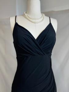 Lizeth Black or Pink Side Rushing Detail Midi Dress