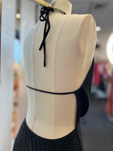 Load image into Gallery viewer, Monique Wine or Black Shimmery Open Back Mini Dress