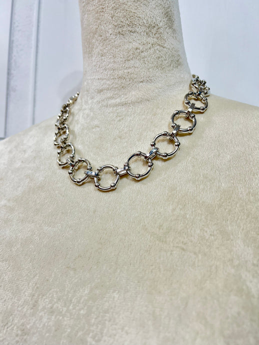 Aithana Silver Chunky Style Circles Necklace