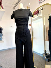 Load image into Gallery viewer, Christine Baby Pink or Black 2 Piece Pant and Asymmetrical Halter Top Set