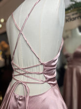 Load image into Gallery viewer, Priscilla Blush Pink Satin Flowy Mini Dress