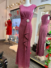 Load image into Gallery viewer, Priscilla Black or Deep Mauve Shimmer Sleeveless Long Dress