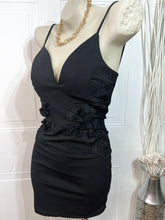 Load image into Gallery viewer, Beatriz Black Attached crotchet Lace Bodycon Dress