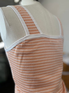 CLEARANCE Paulin Peach Jacquard Two Tone Sleeveless Top