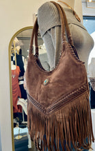 Load image into Gallery viewer, Savy Fringe Suede Brown or Black Handbag Tote